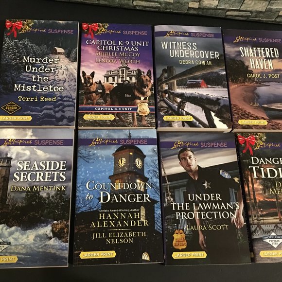 LARGER Print Love Inspired SUSPENSE Book SET--NEW--Great Gift for an Avid Reader - Picture 1 of 4